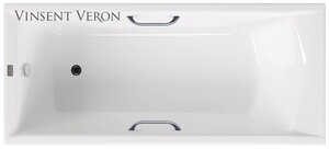 Чугунная ванна Vinsent Veron Devon 175x75x45 с хромированными ручками