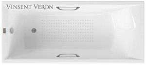 Чугунная ванна Vinsent Veron Devon 175x75x45 с ручками оружейная сталь и а/п
