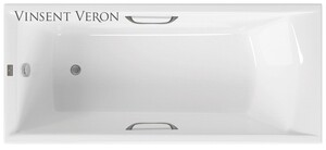 Чугунная ванна Vinsent Veron Devon 175x75x45 с ручками оружейная сталь