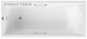 Чугунная ванна Vinsent Veron Devon 175x75x45 с ручками цвет никель
