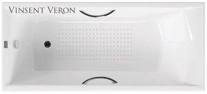 Чугунная ванна Vinsent Veron Devon 180x70x45 с хромированными ручками и а/п