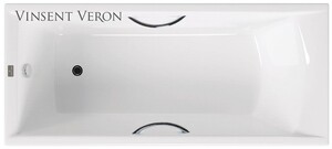 Чугунная ванна Vinsent Veron Devon 180x70x45 с хромированными ручками