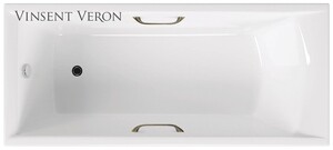 Чугунная ванна Vinsent Veron Devon 180x70x45 с бронзовыми ручками