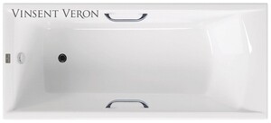 Чугунная ванна Vinsent Veron Devon 180x70x45 с хромированными ручками