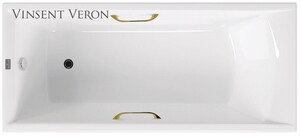 Чугунная ванна Vinsent Veron Devon 180x70x45 с золотыми ручками
