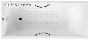 Чугунная ванна Vinsent Veron Devon 180x75x45 с хромированными ручками и а/п