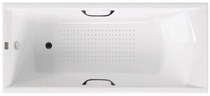 Чугунная ванна Vinsent Veron Devon 180x75x45 с черными матовыми ручками и а/п