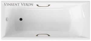 Чугунная ванна Vinsent Veron Devon 180x75x45 с бронзовыми ручками