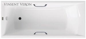 Чугунная ванна Vinsent Veron Devon 180x75x45 с хромированными ручками