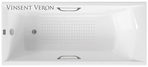 Чугунная ванна Vinsent Veron Devon 180x75x45 с ручками оружейная сталь и а/п