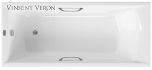 Чугунная ванна Vinsent Veron Devon 180x75x45 с ручками оружейная сталь