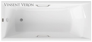Чугунная ванна Vinsent Veron Devon 180x75x45 с ручками цвет никель