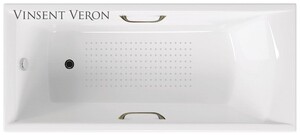 Чугунная ванна Vinsent Veron Devon 190x80x45 с бронзовыми ручками и а/п