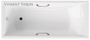 Чугунная ванна Vinsent Veron Devon 190x80x45 с бронзовыми ручками
