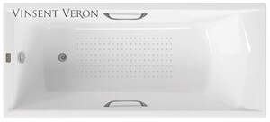 Чугунная ванна Vinsent Veron Devon 190x80x45 с ручками оружейная сталь и а/п