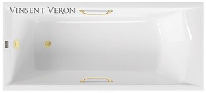 Чугунная ванна Vinsent Veron Devon 190x80x45 с ручками матовое золото