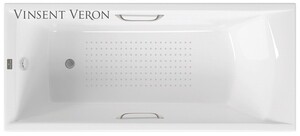 Чугунная ванна Vinsent Veron Devon 190x80x45 с ручками цвет никель и а/п