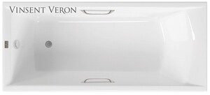 Чугунная ванна Vinsent Veron Devon 190x80x45 с ручками цвет никель