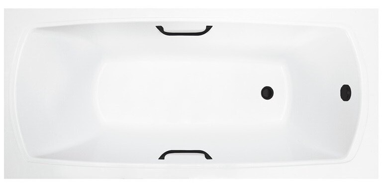 Ванна из искусственного камня Delice Veneto 180x75 глянцевая с черными ручками DLR330062RB-G