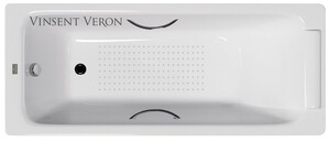 Чугунная ванна Vinsent Veron Italon 170x70x45 с хромированными ручками и а/п