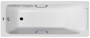 Чугунная ванна Vinsent Veron Italon 170x70x45 с хромированными ручками и а/п