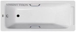 Чугунная ванна Vinsent Veron Italon 170x70x45 с хромированными ручками