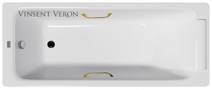 Чугунная ванна Vinsent Veron Italon 170x70x45 с золотыми ручками