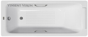 Чугунная ванна Vinsent Veron Italon 170x70x45 с ручками оружейная сталь и а/п