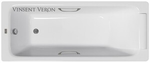 Чугунная ванна Vinsent Veron Italon 170x70x45 с ручками оружейная сталь