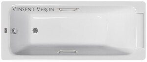 Чугунная ванна Vinsent Veron Italon 170x70x45 с ручками цвет никель