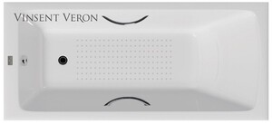 Чугунная ванна Vinsent Veron Kingston 180x80x50 с хромированными ручками и а/п