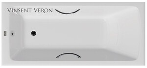 Чугунная ванна Vinsent Veron Kingston 180x80x50 с хромированными ручками