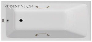 Чугунная ванна Vinsent Veron Kingston 180x80x50 с бронзовыми ручками