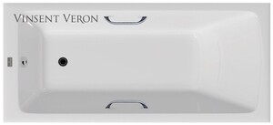 Чугунная ванна Vinsent Veron Kingston 180x80x50 с хромированными ручками
