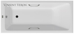 Чугунная ванна Vinsent Veron Kingston 180x80x50 с ручками оружейная сталь