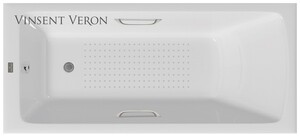 Чугунная ванна Vinsent Veron Kingston 180x80x50 с ручками цвет никель и а/п