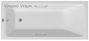 Чугунная ванна Vinsent Veron Kingston 180x80x50 с ручками цвет никель