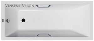 Чугунная ванна Vinsent Veron Square 140x70x45 с хромированными ручками
