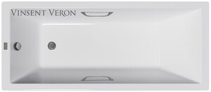 Чугунная ванна Vinsent Veron Square 140x70x45 с ручками оружейная сталь