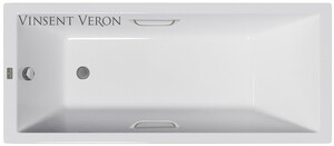 Чугунная ванна Vinsent Veron Square 140x70x45 с ручками цвет никель