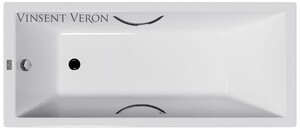Чугунная ванна Vinsent Veron Square 170x75x45 с хромированными ручками