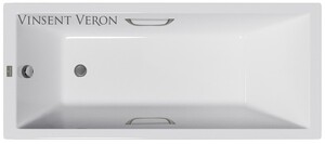 Чугунная ванна Vinsent Veron Square 170x75x45 с ручками оружейная сталь
