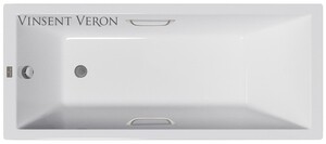 Чугунная ванна Vinsent Veron Square 170x75x45 с ручками цвет никель