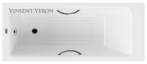 Чугунная ванна Vinsent Veron Tampa 170x70x42 с хромированными ручками и а/п