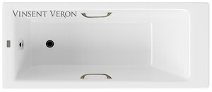 Чугунная ванна Vinsent Veron Tampa 170x70x42 с бронзовыми ручками