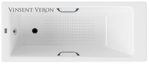 Чугунная ванна Vinsent Veron Tampa 170x70x42 с хромированными ручками и а/п