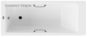 Чугунная ванна Vinsent Veron Tampa 170x70x42 с хромированными ручками