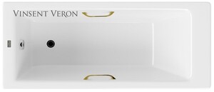 Чугунная ванна Vinsent Veron Tampa 170x70x42 с золотыми ручками