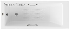 Чугунная ванна Vinsent Veron Tampa 170x70x42 с ручками оружейная сталь и а/п
