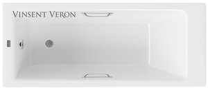 Чугунная ванна Vinsent Veron Tampa 170x70x42 с ручками цвет никель